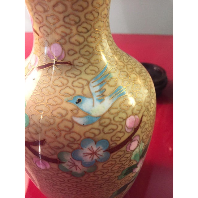 Metal Chinese Cloisonné Vases in Enamel and Gild, 1920 For Sale - Image 7 of 12