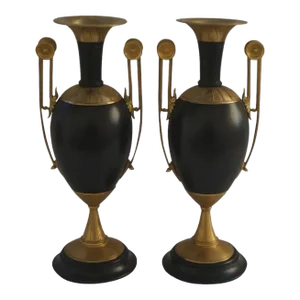 19th Century Urns with Gilt Bronze Ormolu Mounts - A Pair