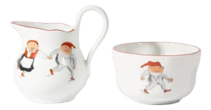 Porsgrund Porcelain Nisse Gnome Cream and Sugar Bowl