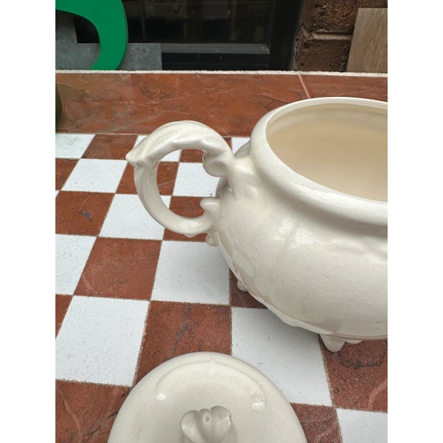 1970s White Ceramic Tea Set- 3 Pieces For Sale - Image 4 of 10