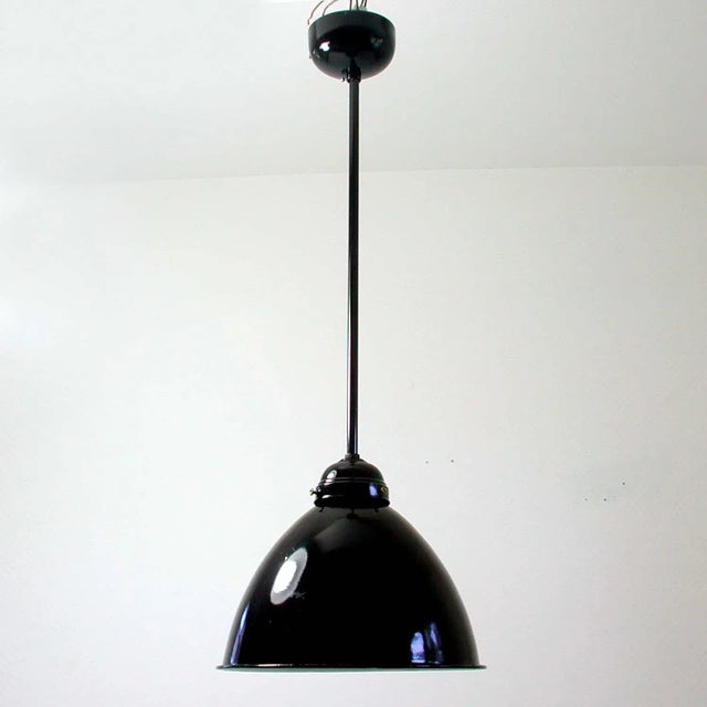 Vintage German Industrial Enamel Ceiling Light, 1950s For Sale - Image 10 of 10