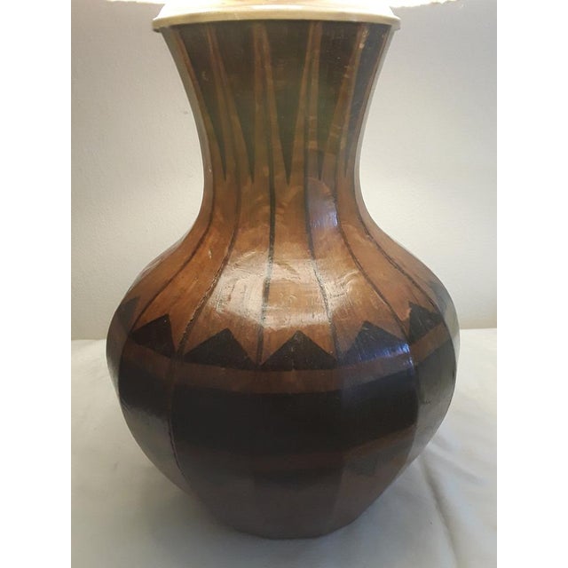 Wood Vintage Table Lamp with Veneered Oak Base from Lamplove, 1970s For Sale - Image 7 of 9