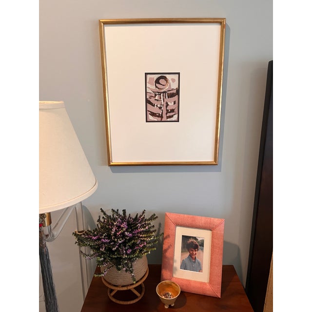 Vintage 70's Mid-Century Modern Abstract Framed Mixed Media Torn Paper Collage For Sale - Image 4 of 6