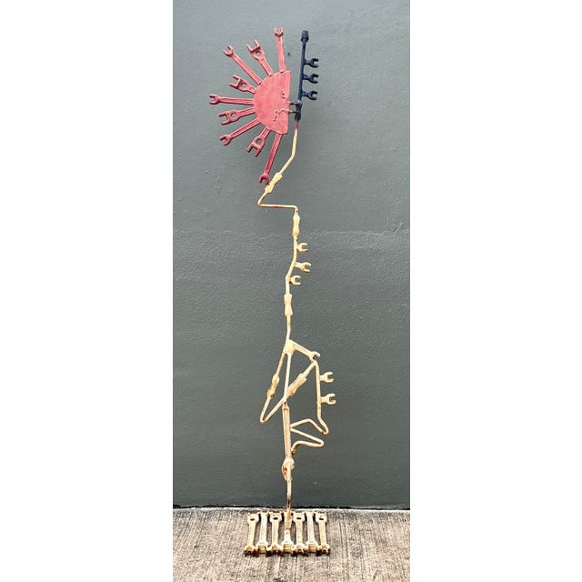 Vintage Industrial Welded Wrench Sculpture For Sale - Image 9 of 13