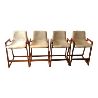 Mid-Century Modern Danish Teak Counter Stools - Set of 4 For Sale