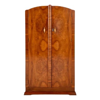 Vintage Art Deco Walnut Wardrobe, 1930s For Sale