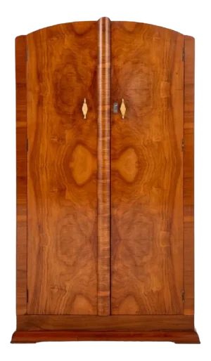 Vintage Art Deco Walnut Wardrobe, 1930s