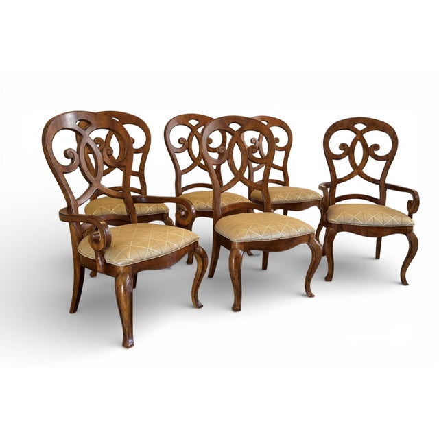 Thomasville Thomasville Rivage Carved Wood Dining Chairs, Set of 6 For Sale - Image 4 of 18