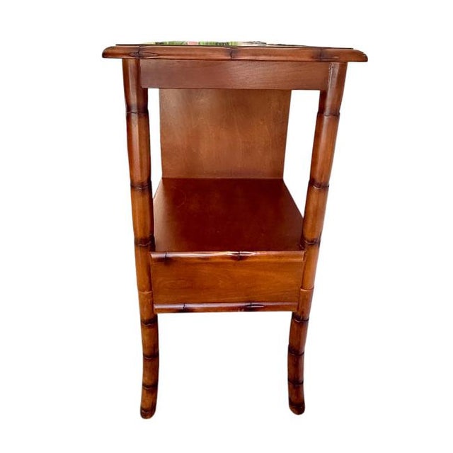 Ornamental & Decorative Materials Vintage Faux Bamboo Media Console / Sofa Table For Sale - Image 7 of 7