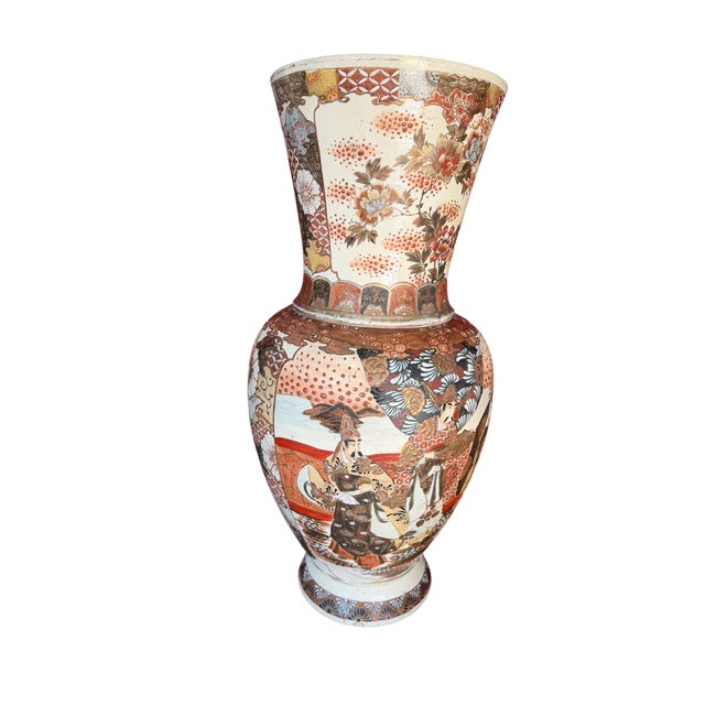 Antique Japanese Earthenware Satsuma Vase, 1950 For Sale - Image 9 of 10