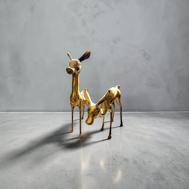 Vintage Solid Brass Large Deer Boho Bambi Fawn Doe For Sale - Image 12 of 12