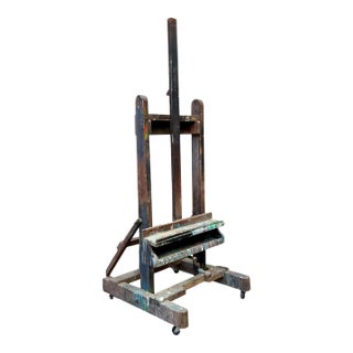 Vintage Rustic Wood Artist Easel For Sale
