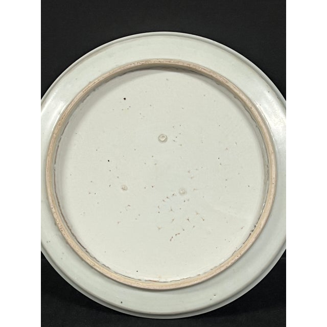 Latre 20th Century Chinese Art Porcelain Blue and White Plate Mountain Scenery Design For Sale - Image 9 of 11
