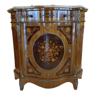 Mid-20th Century Italian Colombo Mobili French Napoleon III Style Marquetry Credenza For Sale