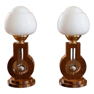 20th Century Art Deco Lamps, Poland, 1950s, Set of 2 For Sale