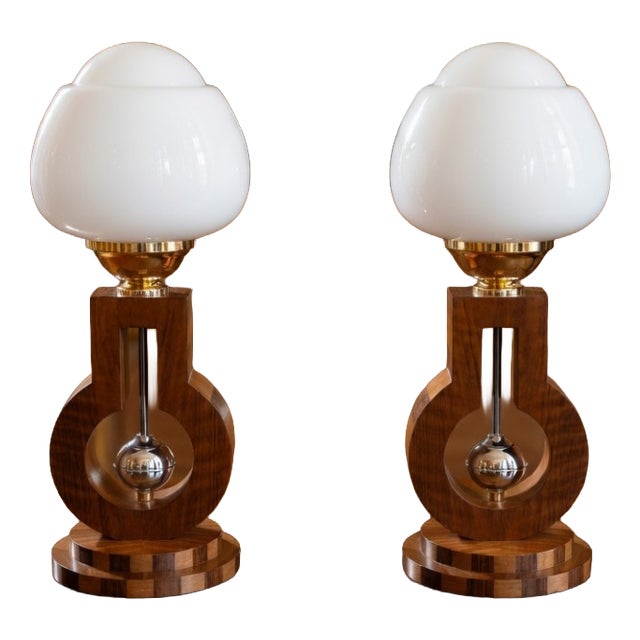 20th Century Art Deco Lamps, Poland, 1950s, Set of 2 For Sale