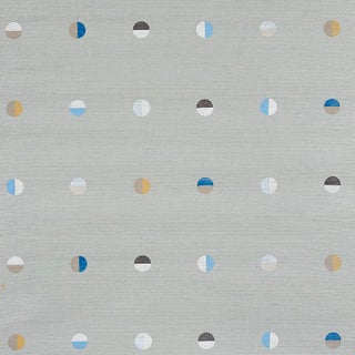 Schumacher X Caroline Z Hurley Joshua Tree Hand Printed Sisal Wallpaper in Mineral - 8 Yards For Sale