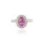 1.94ct Pink Sapphire Diamond Oval Engagement Ring for Her Size 8 in 18k Solid Gold For Sale - Image 4 of 16