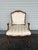 Late 20th Century Vintage Louis XV Chair With White Silk Stripe Fleur De Lis For Sale - Image 5 of 9