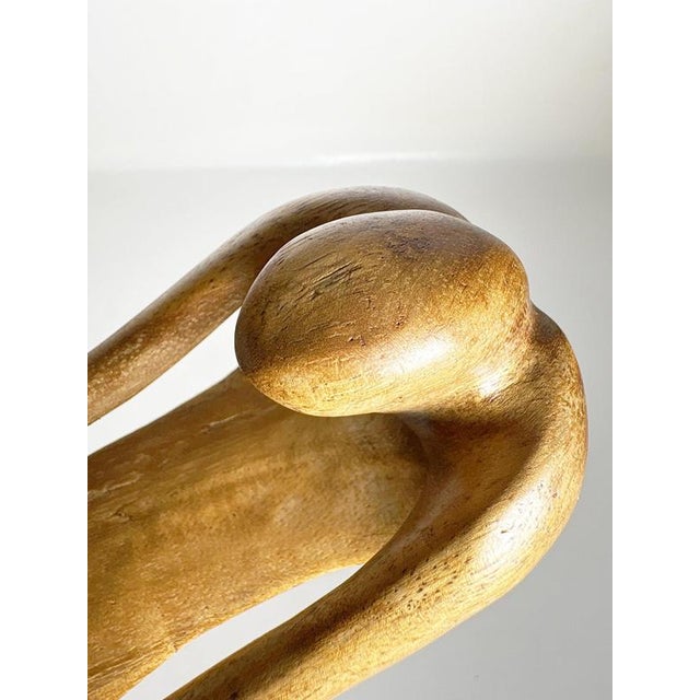 Brown Wooden Sculpture of a Woman and Child, France, 1970 For Sale - Image 13 of 16
