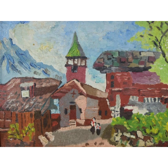 Silvio Silvestri, Listed Artist European Cityscape Village Oil Painting W/ Antiqued Gold Frame For Sale In Los Angeles - Image 6 of 12