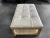 2020s Highland House 1399-48 Franco Cocktail Ottoman With Off-White Tufted Leather Cushion and Lower Oak Shelf For Sale - Image 5 of 18