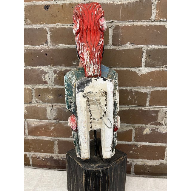 Vintage Carved Polychrome Ship's Figurehead Bust - HMS Ajax For Sale In Atlanta - Image 6 of 6
