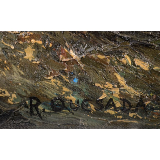 1960s "Sunset on the Inlet" Landscape Oil Painting, Framed For Sale - Image 4 of 5