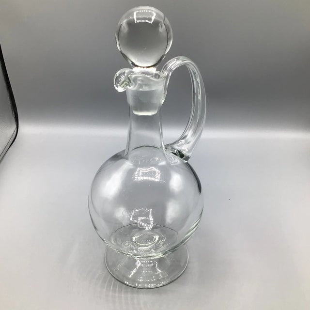 Edwardian Style Decanter With Stopper Hand Blown Romanian For Sale - Image 4 of 13