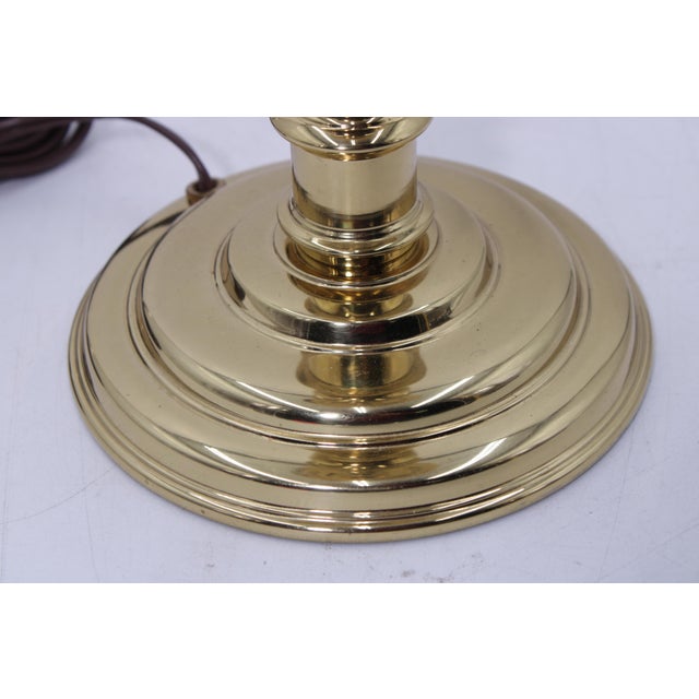 1980s 1980s Pair of Virginia Metalcrafters Brass Candlestick Lamps For Sale - Image 5 of 11