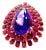 Bochic “Orient” Vintage Natural Ruby & Amethyst Ring Set In 18 K Gold & Silver For Sale