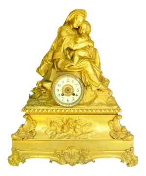 18th Century French Bronze Sculpture Mantel Clock