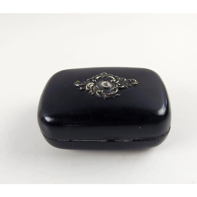 Metal 1900s Black & Sterling Trinket Box For Sale - Image 7 of 7