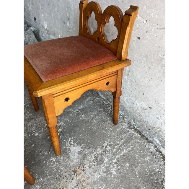 Wood Vintage Rustic Gothic Revival Stools, 1970s, Set of 3 For Sale - Image 7 of 9