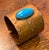 Metal Boho Etched Copper Cuff With Turquoise Stone For Sale - Image 7 of 7