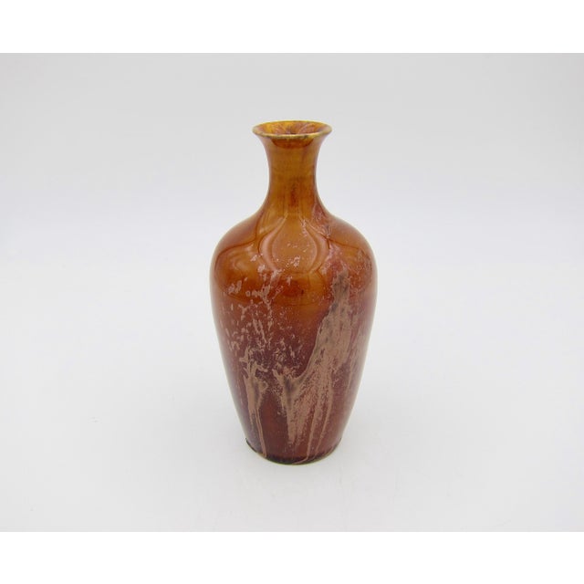 Antique Bernard Moore English Art Pottery Vase With Metallic Aventurine Glaze Accents For Sale - Image 4 of 12