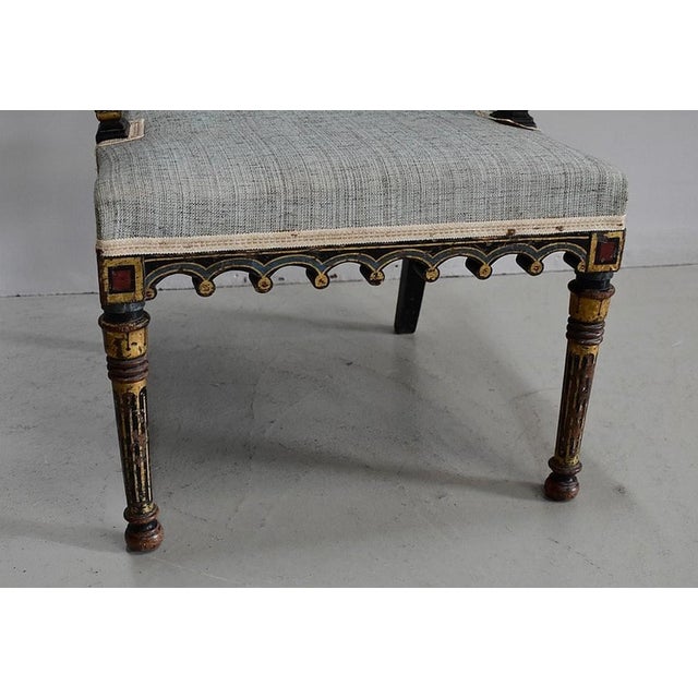 Small Napoleon III Blackened Wood Armchair, Mid-19th Century For Sale - Image 13 of 15