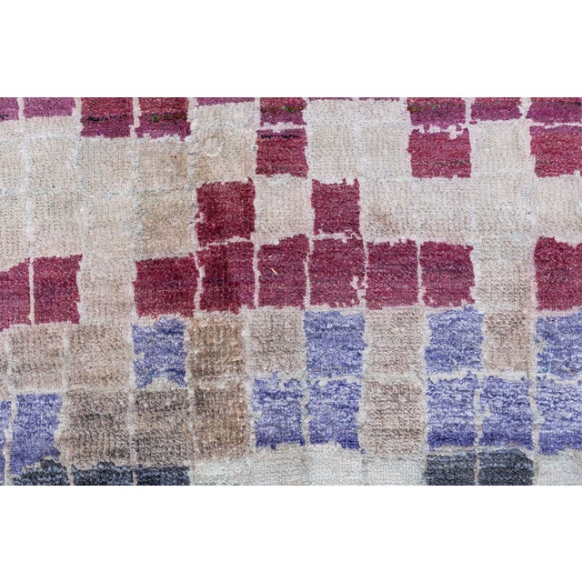 Modern Mosaic Pool Tile Wool Rug in Lavender and Gray by Doris Leslie Blau For Sale - Image 9 of 10