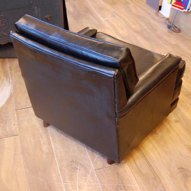 MidCentury Black Vinyl Club Chair Chairish