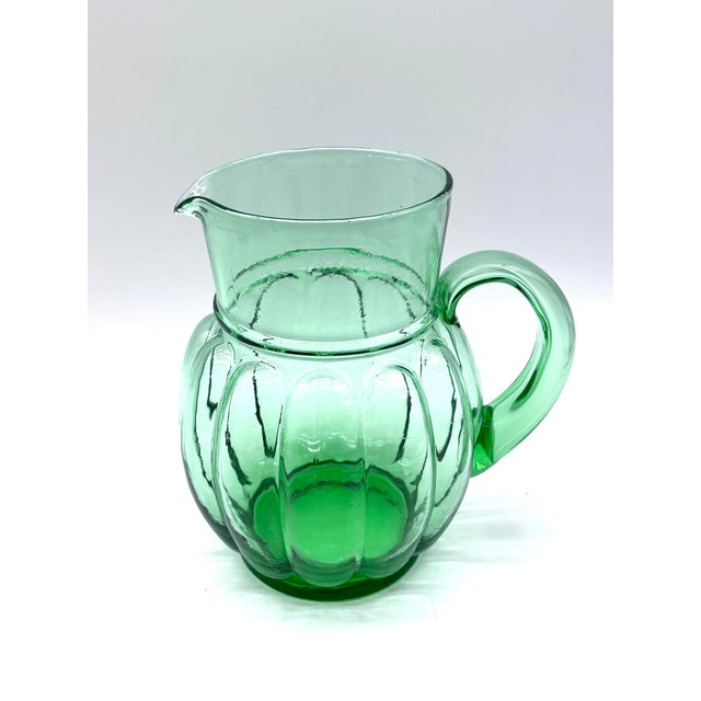 1930s Emerald Green Anchor Hocking Glass Jug, 1930s For Sale - Image 5 of 13