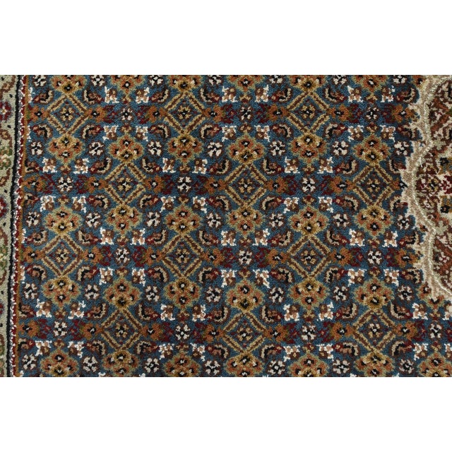 Tabriz Mahi Rug 8' X 10'3'' Blue Wool Traditional Hand-Knotted Oriental Carpet For Sale - Image 10 of 15