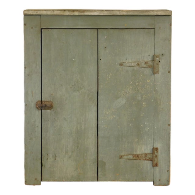 19th C. Primitive Bluish-Gray Jelly Cupboard For Sale