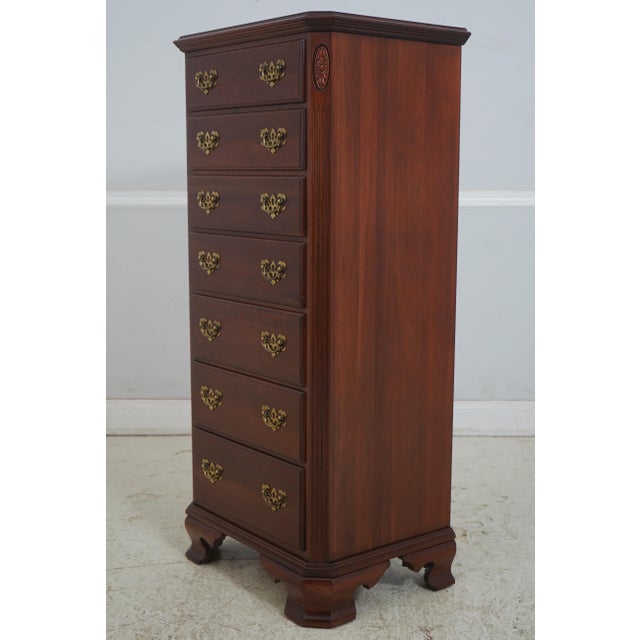 Age: C.1996 Details: Finish no.205 Cherry Bracket Feet Dovetailed Drawer Construction Fine Carved Details High Quality...