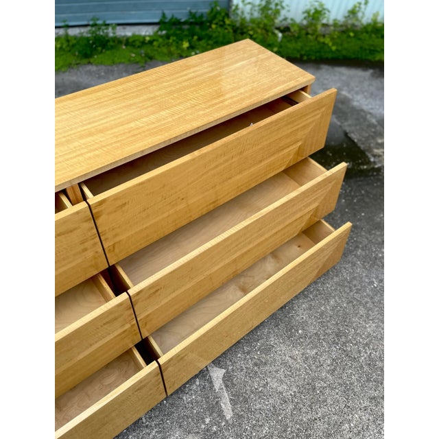 Italian Mid Century Modern Lowboy Dresser With Oblique Tapered Façade | Giorgio Collection Italy For Sale - Image 10 of 13