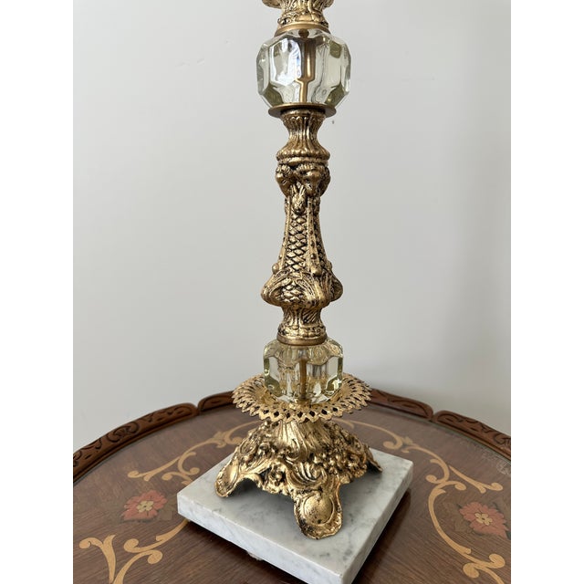 Metal Vintage Crystal Glass and Metal Smoke Stand Floor Ashtray For Sale - Image 7 of 9