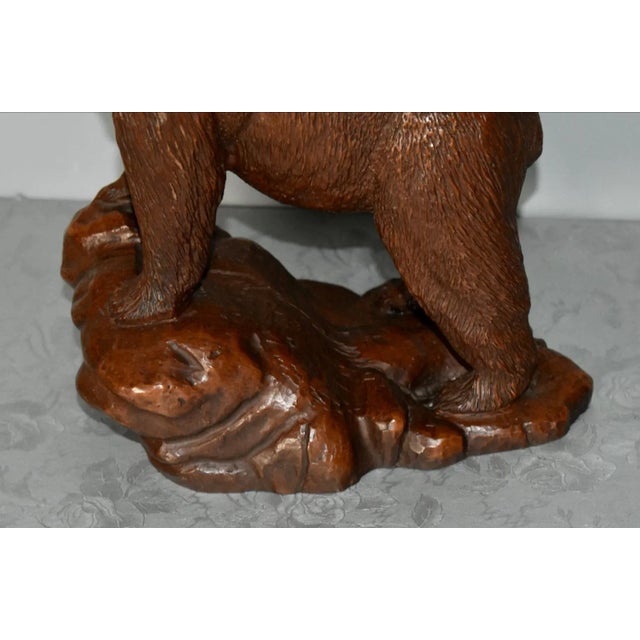 Brown Handcrafted Grizzly Bear Sculpture Figurine Red Mill 1988 For Sale - Image 8 of 12
