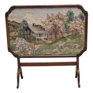 Mid-Century Walnut Fire Screen Table, 1950s For Sale