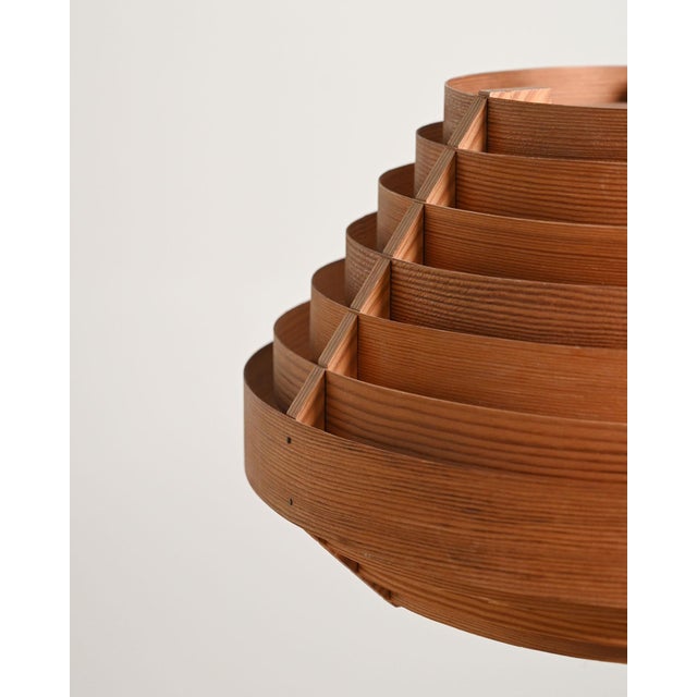 Wood Swedish Pine Pendant Lamp in the style of Hans Agne Jakobsson, 1960s For Sale - Image 7 of 10