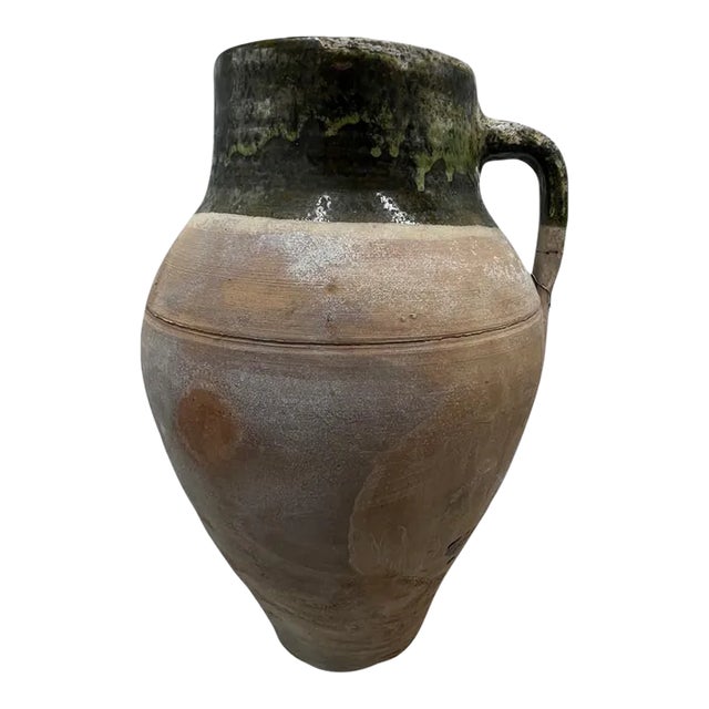 Vintage Turkish Terracotta Oil Jar For Sale