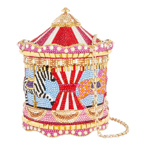 Judith Leiber Carousel Merry Go Round Horses Carnival Circus Crystal Minaudiere Evening Bag Clutch Shoulder